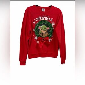 NWT Star Wars Grogu Baby Yoda "All I Want For Christmas" - Wreath Bow
